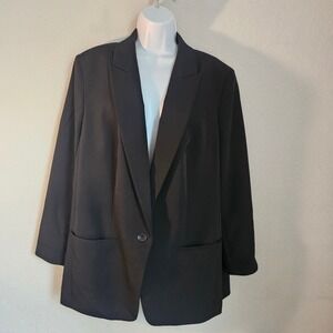 Express women xl black relax blazer jacket office casual quiet luxury academia